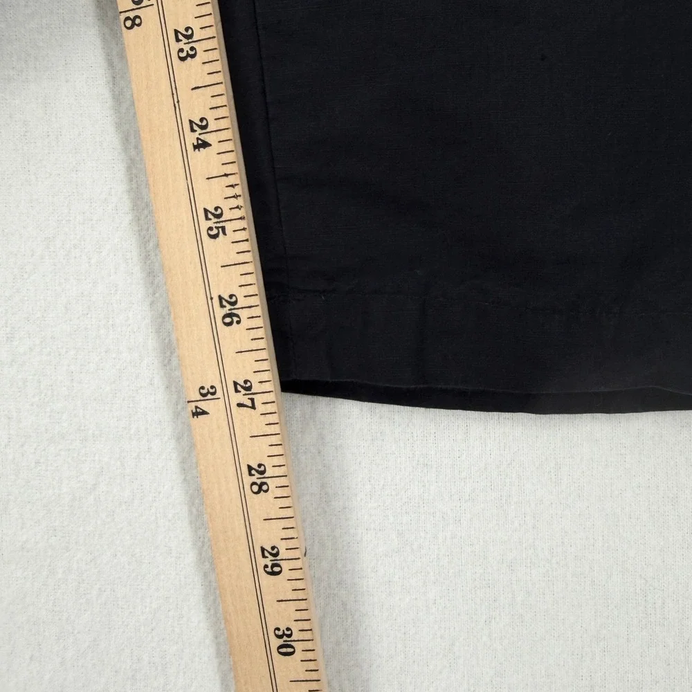 COS Linen Blend High Rise Pleated Pants Womens 14 Navy Blue Ankle Balloon